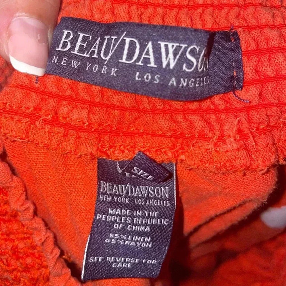 Beau/Dawson orange linen blend pants size XLarge - Picture 4 of 5